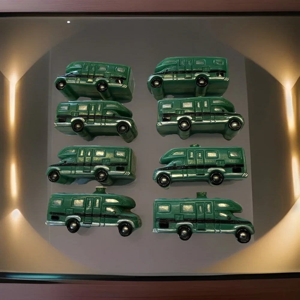 Vintage RV Camper (green) Blow Mold String Lights Covers.  Set of 8 covers only